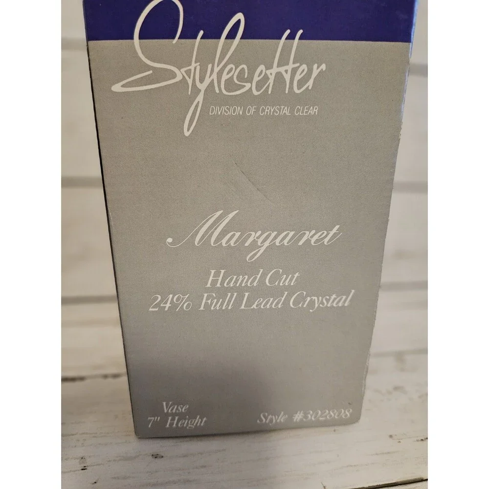 Vase Stylesetter 24% Full Lead Crystal Style 302808 Margaret  7” Tall New in Box